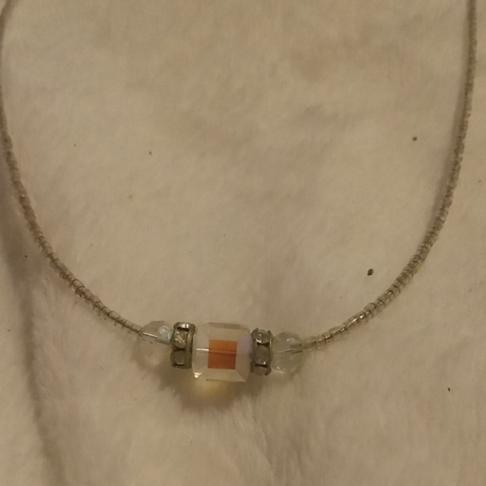 Elegant Silver and Clear Beaded Necklace